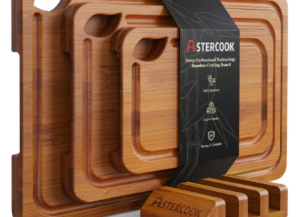 Astercook Deep-Carbonized Bamboo Cutting Boards