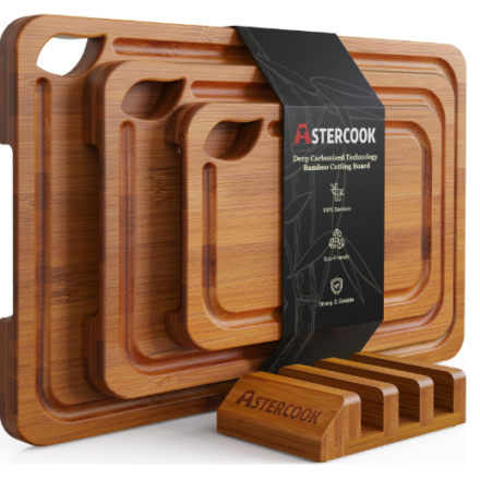 Astercook Deep-Carbonized Bamboo Cutting Boards
